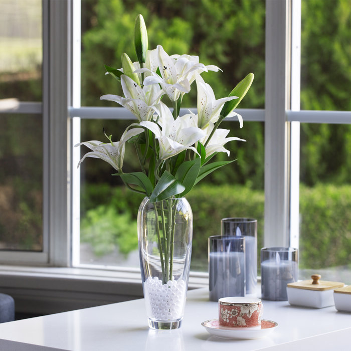 Primrue Silk Lilies Arrangement in Vase Wayfair